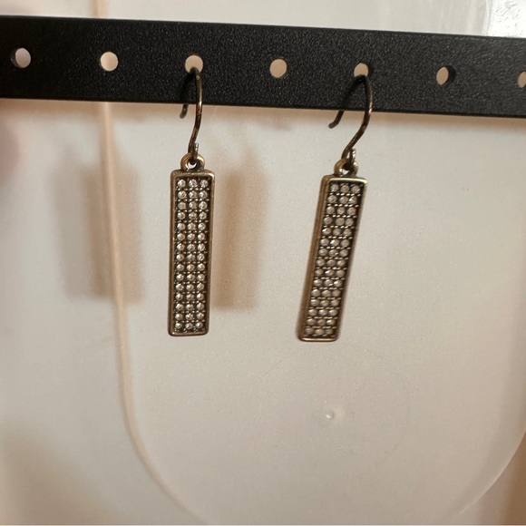 Source Unknown Jewelry - Simple Bar Style Vintage Inspired Geometric Rectangular Gold Earring Comfortable